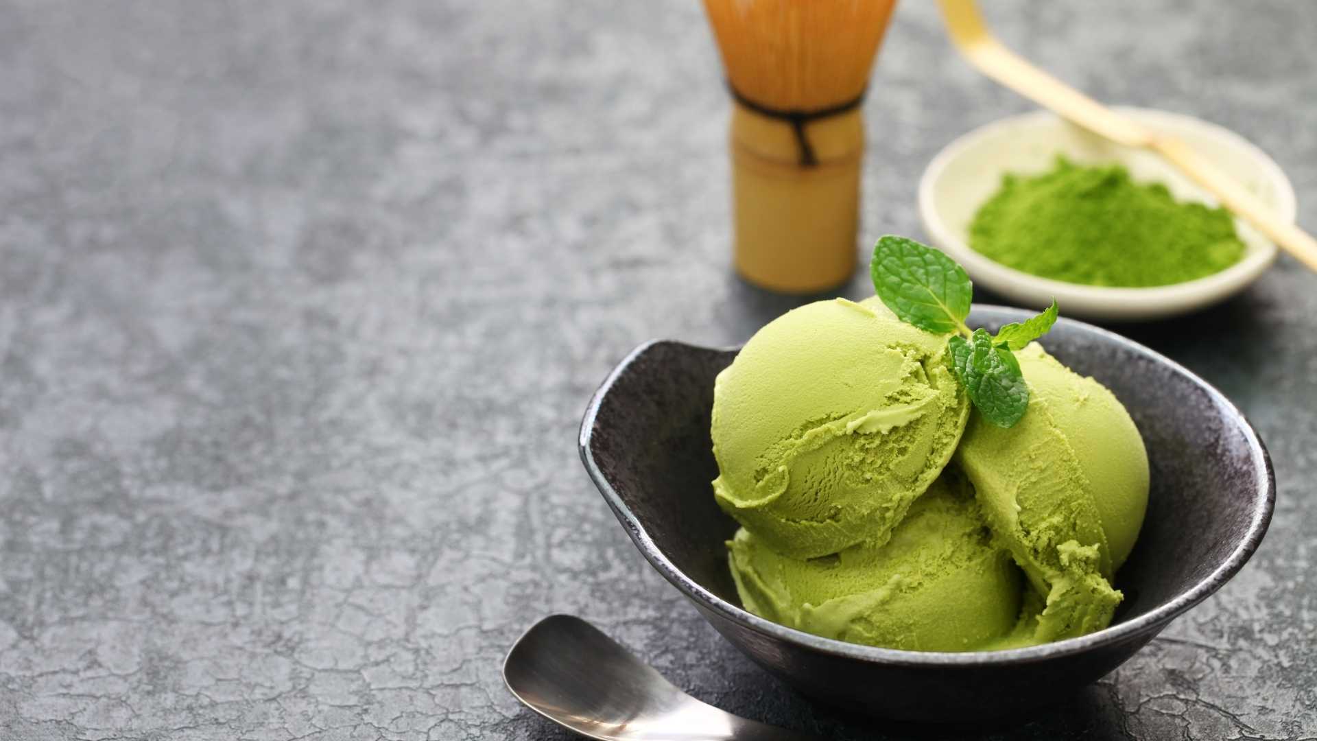 Cómo hacer helado de té matcha