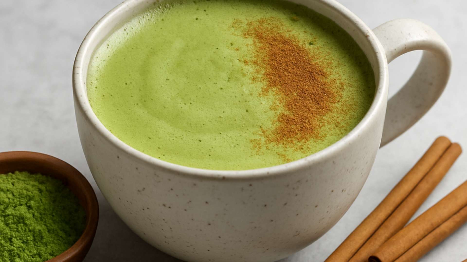 Té matcha con leche y canela