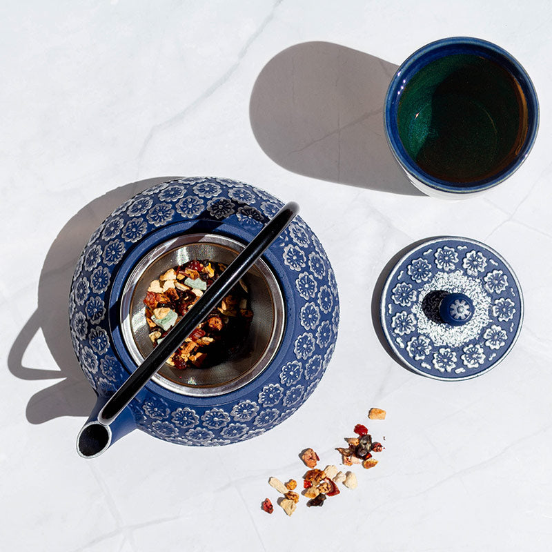 Tetera para infusiones azul