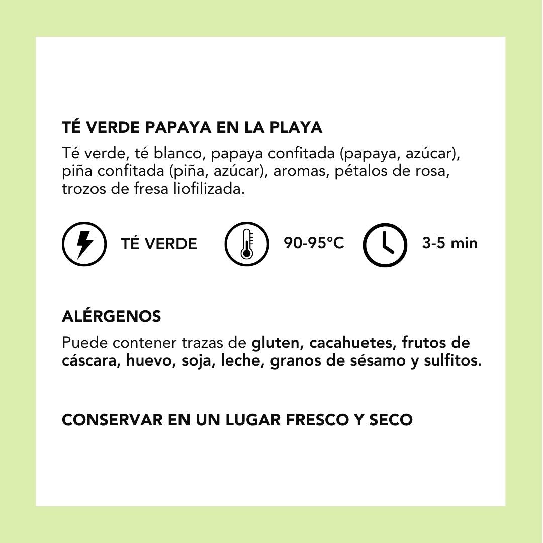 Té Verde Papaya en la Playa