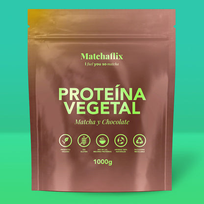 Proteínas vegetales con matcha sabor chocolate