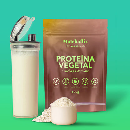 Proteínas vegetales con matcha sabor chocolate