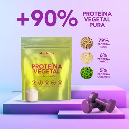 Proteínas vegetales con matcha sabor vainilla