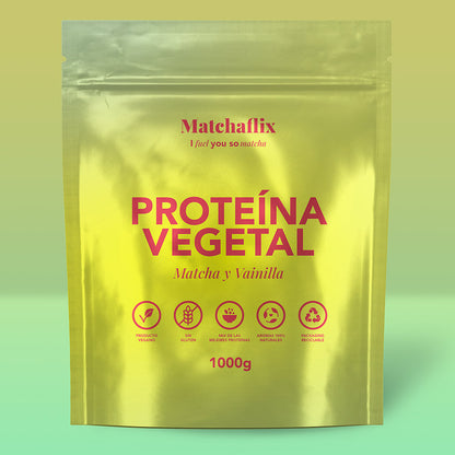 Proteínas vegetales con matcha sabor vainilla