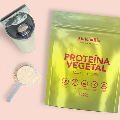 Proteínas vegetales con matcha sabor vainilla