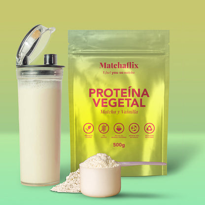 Proteínas vegetales con matcha sabor vainilla