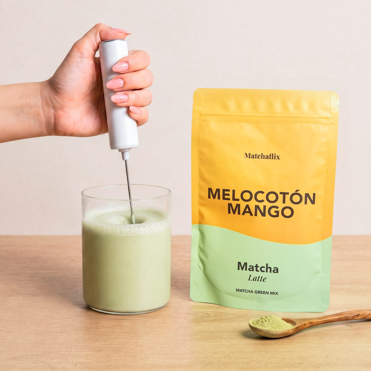 Peach & Mango Matcha Latte