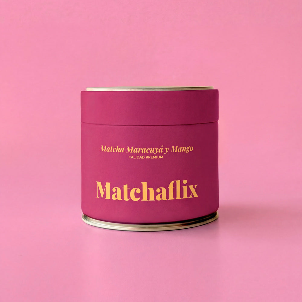 Thé matcha premium au fruit de la passion et à la mangue